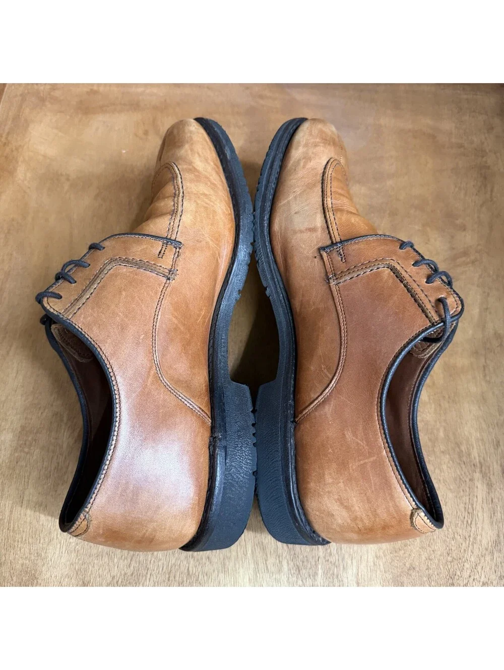 Allen Edmonds Malone Shoes Mens 11 D Brown Leather Split Toe Casual Derby USA